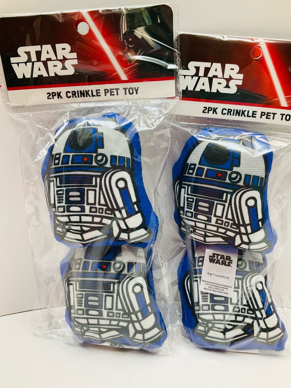 NEW 4pc Star Wars R2-D2 2-Pack Crinkle Pet Toys | Dogs Cats Novelty Gifts